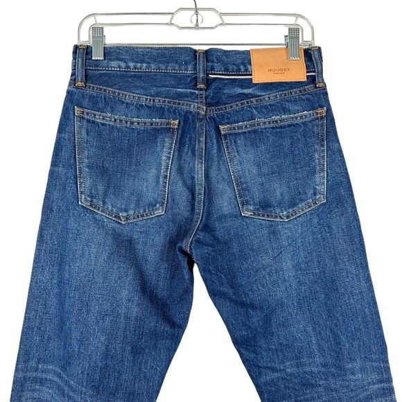 NWT MOUSSY Medium Wash Straight Leg Denim Jeans Whiskering Button Fly Size 26 - Picture 10 of 15